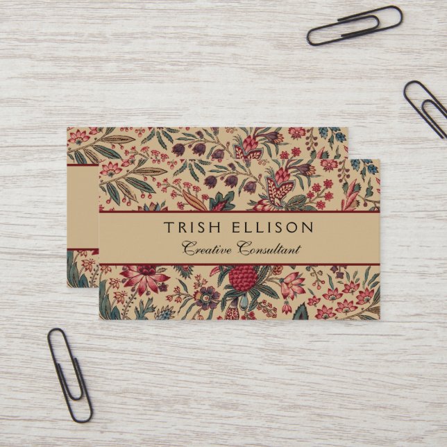 Tarjeta De Visita Tapiz floral Neoblework Flor Art (Anverso/Reverso In Situ)