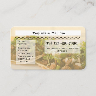 Tarjeta De Visita taqueria / restaurant editable card 