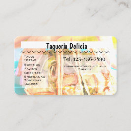 Tarjeta De Visita taqueria / restaurant editable card 