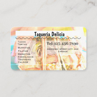Tarjeta De Visita taqueria / restaurant editable card 