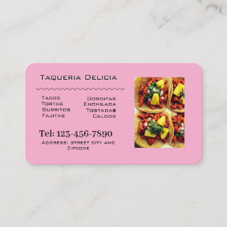 Tarjeta De Visita taqueria / restaurant editable card 