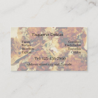 Tarjeta De Visita taqueria / restaurant editable card 