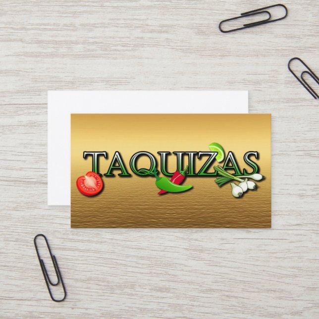 Tarjeta De Visita Taquizas (Anverso/Reverso In Situ)