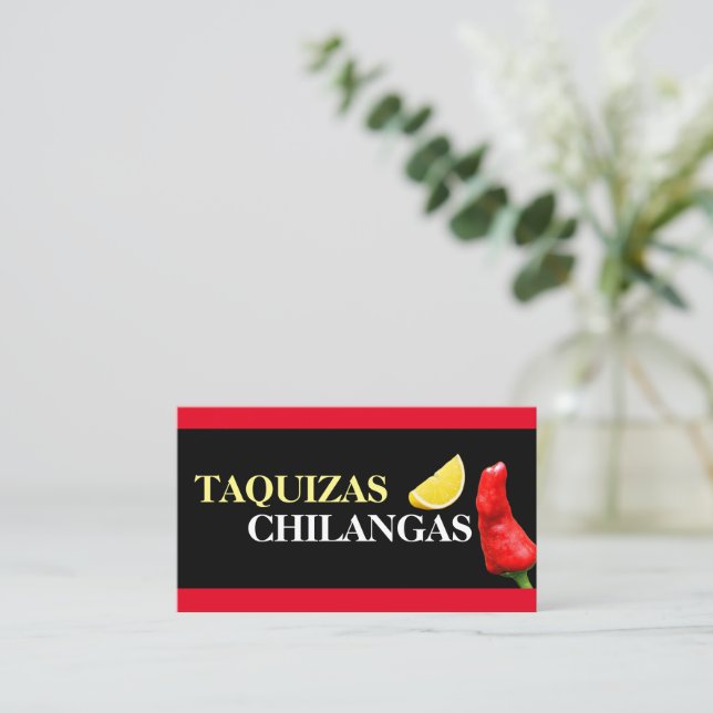 Tarjeta De Visita Taquizas chilangas (Anverso de pie)