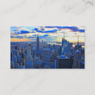 Tarjeta De Visita Tarde por la tarde NYC Skyline mientras la puesta