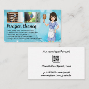 Tarjeta De Visita Tareas de limpieza de casas   Ilustracion Maid