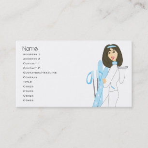 Tarjeta De Visita Tarjeta-Brunette del esquí