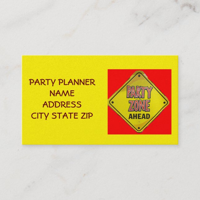 TARJETA DE VISITA "TARJETA DE NEGOCIO DE FIESTA PLANNER (Anverso)