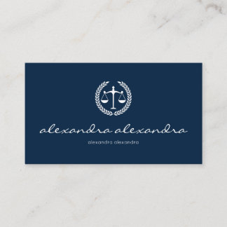 Tarjeta De Visita Tarjeta de presentación azul marino elegante