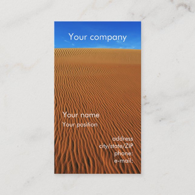 Tarjeta De Visita "Tarjeta de visita de la duna de arena" (Anverso)