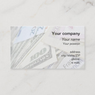 Tarjeta De Visita "Tarjeta de visita del dinero del mundo"