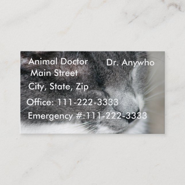 Tarjeta De Visita Tarjeta del perfil/de visita del veterinario del (Anverso)