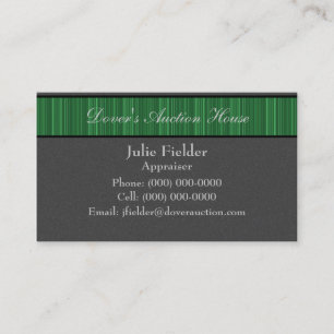 Tarjeta De Visita Tarjeta, gris y verde de visita pulida de las