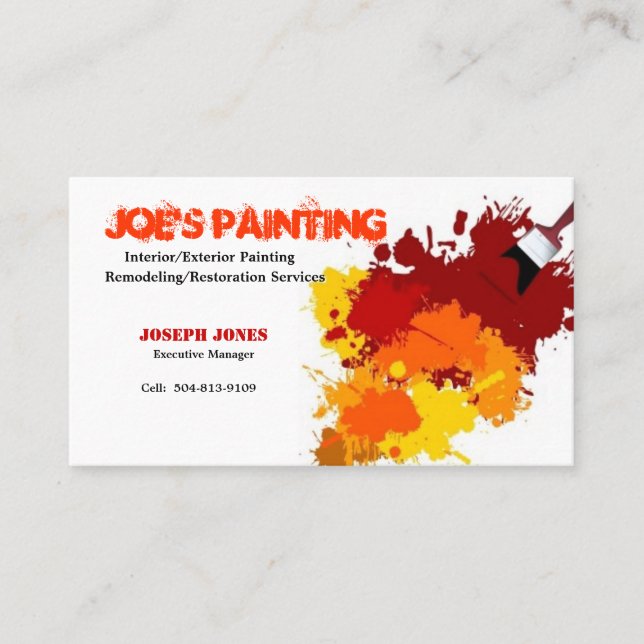 Tarjeta De Visita Tarjeta-Muestra II del negocio de la pintura (Anverso)