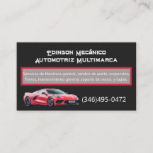 Tarjeta de visita Tarjeta Negócios Mecánico