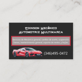 Tarjeta de visita Tarjeta Negócios Mecánico