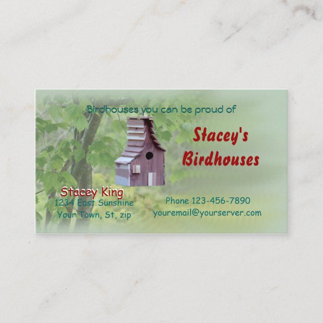 Tarjeta De Visita Tarjeta-personalizar del negocio del cedro (Anverso)