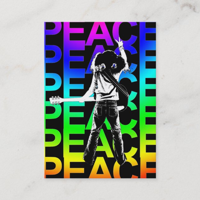 Tarjeta De Visita "Tarjeta rechoncha de la paz del arco iris" (Anverso)