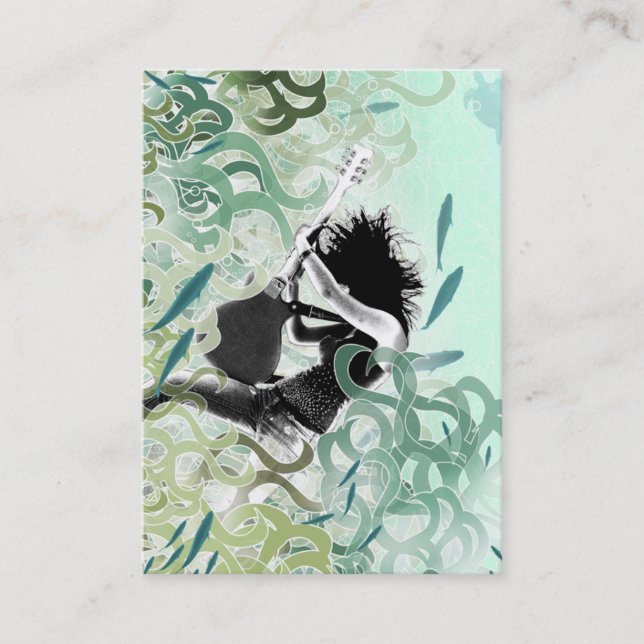 Tarjeta De Visita "Tarjeta rechoncha del fuego de la aguamarina" (Anverso)