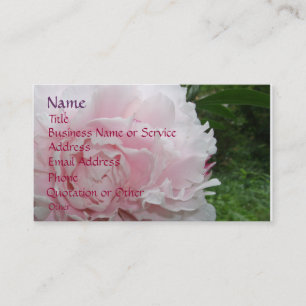 Tarjeta De Visita Tarjeta rosada del perfil/de visita del Peony