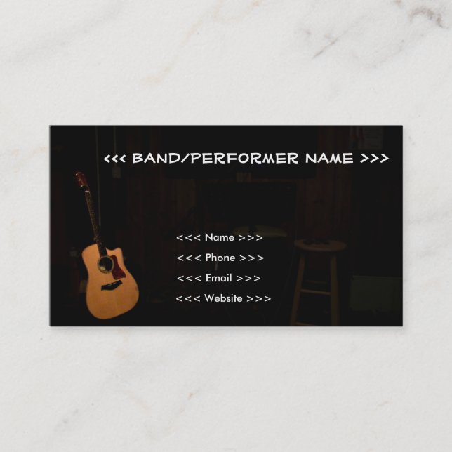 Tarjeta De Visita ¡Tarjetas de visita adaptables del músico! (Anverso)