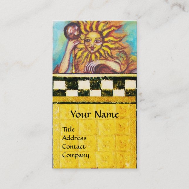 TARJETA DE VISITA TAROS DE LAS SOMBRAS PERDIDAS 19 / EL SOL (Anverso)