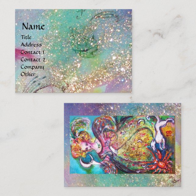 TARJETA DE VISITA TAROS DE LAS SOMBRAS PERDIDAS / LA DAMA DE LA LUNA (Anverso / Reverso)