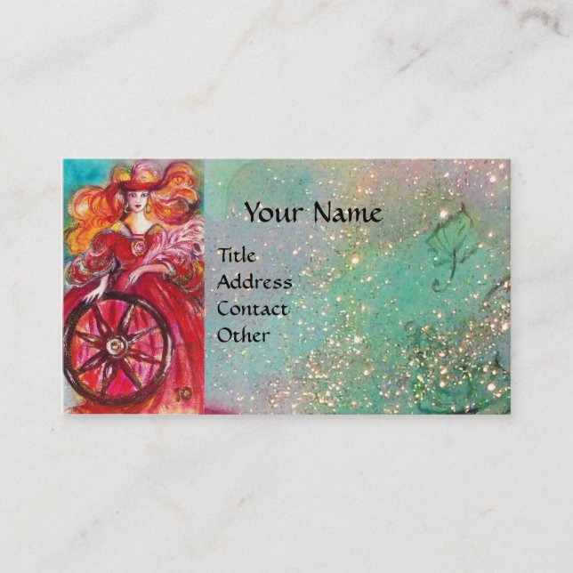 TARJETA DE VISITA TAROS DE LAS SOMBRAS PERDIDAS / LA RUEDA DE FORTUN (Anverso)