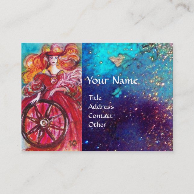 TARJETA DE VISITA TAROS DE LAS SOMBRAS PERDIDAS / LA RUEDA DE FORTUN (Anverso)