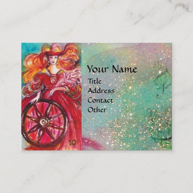 TARJETA DE VISITA TAROS DE LAS SOMBRAS PERDIDAS / LA RUEDA DE FORTUN (Anverso)