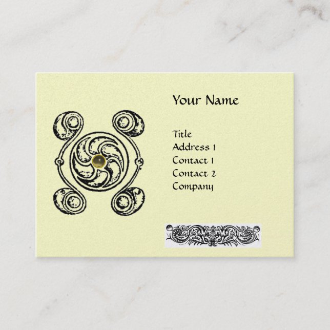 Tarjeta De Visita TAROT 2 papel metálico de oro (Anverso)