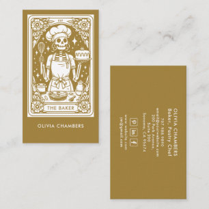 Tarjeta De Visita Tarot Baker Gold Pastry Chef Postre