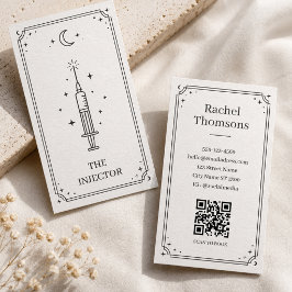 Tarjeta De Visita Tarot Celestial Inyector Mínimo Negro Místico
