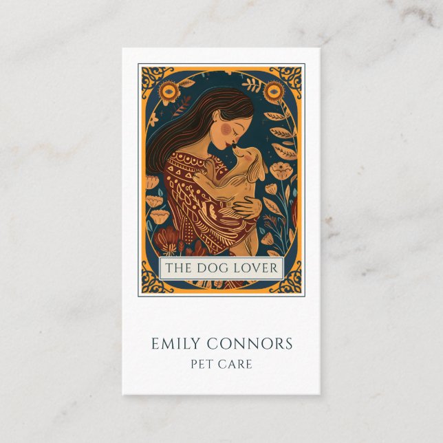 Tarjeta De Visita Tarot Dog Lover In Home Pet Sitting (Anverso)