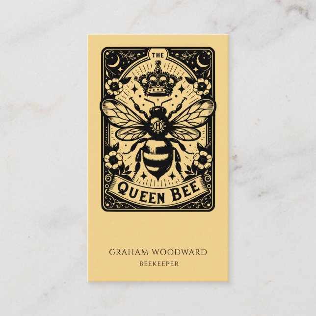 Tarjeta De Visita Tarot Honey Bee Apiary Beekeeper Honey Products  (Anverso)
