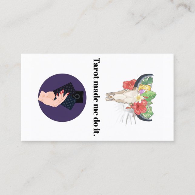 Tarjeta De Visita Tarot me hizo hacerlo (Anverso)
