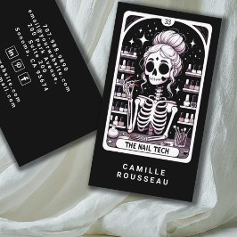 Tarjeta De Visita Tarot Nail Technician Black Business Card