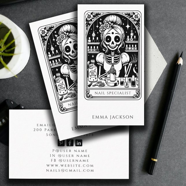 Tarjeta De Visita Tarot Nail Technician Business Card (Subido por el creador)