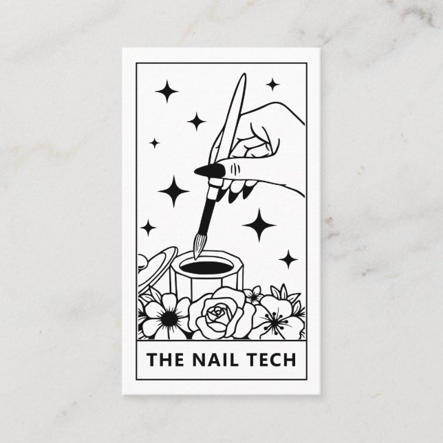 Tarjeta De Visita Tarot Nail Technician Nail Art Business Card (Anverso)
