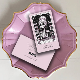 Tarjeta De Visita Tarot Nail Technician Pink Business Card