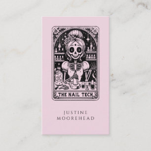 Tarjeta De Visita Tarot Nail Technician Pink Business Card