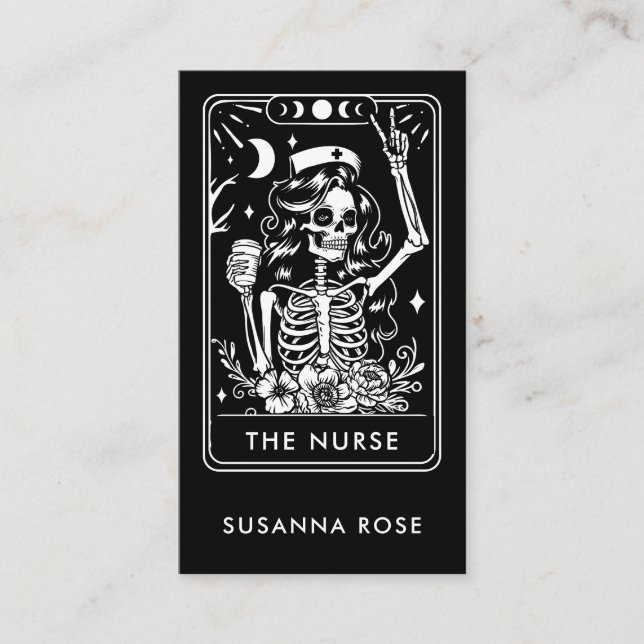 Tarjeta De Visita Tarot Nurse Black (Anverso)