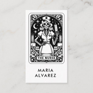 Tarjeta De Visita Tarot Nurse Black Business Card
