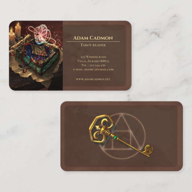 Tarjeta De Visita Tarot reader magic esoteric artful Business Card (Anverso / Reverso)
