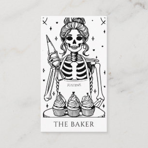 Tarjeta De Visita Tarot Skeleton Baker Whisk Cupcake