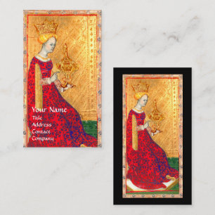 TARJETA DE VISITA TAROTES DE RENACIMIENTO ANTIGUO / REINA DE CUPAS