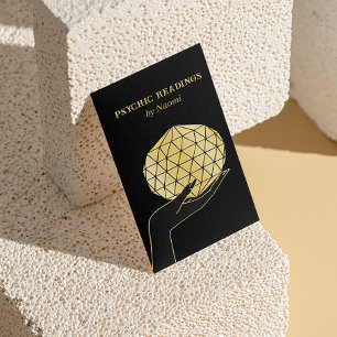 TARJETA DE VISITA TAROTES MEDIANOS PSICOS FORTUNE TELLER ORO