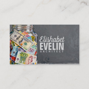Tarjeta De Visita Tarro de Billetes Globales h728
