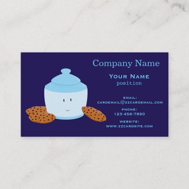 Tarjeta De Visita Tarro de galletas sonriente con las galletas (Anverso)