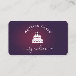Tarjeta De Visita Tarta De Boda Logo De Redes Sociales Morado Blanco